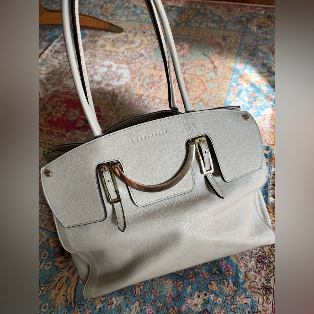 Coccinelle White Leather Satchel Bag